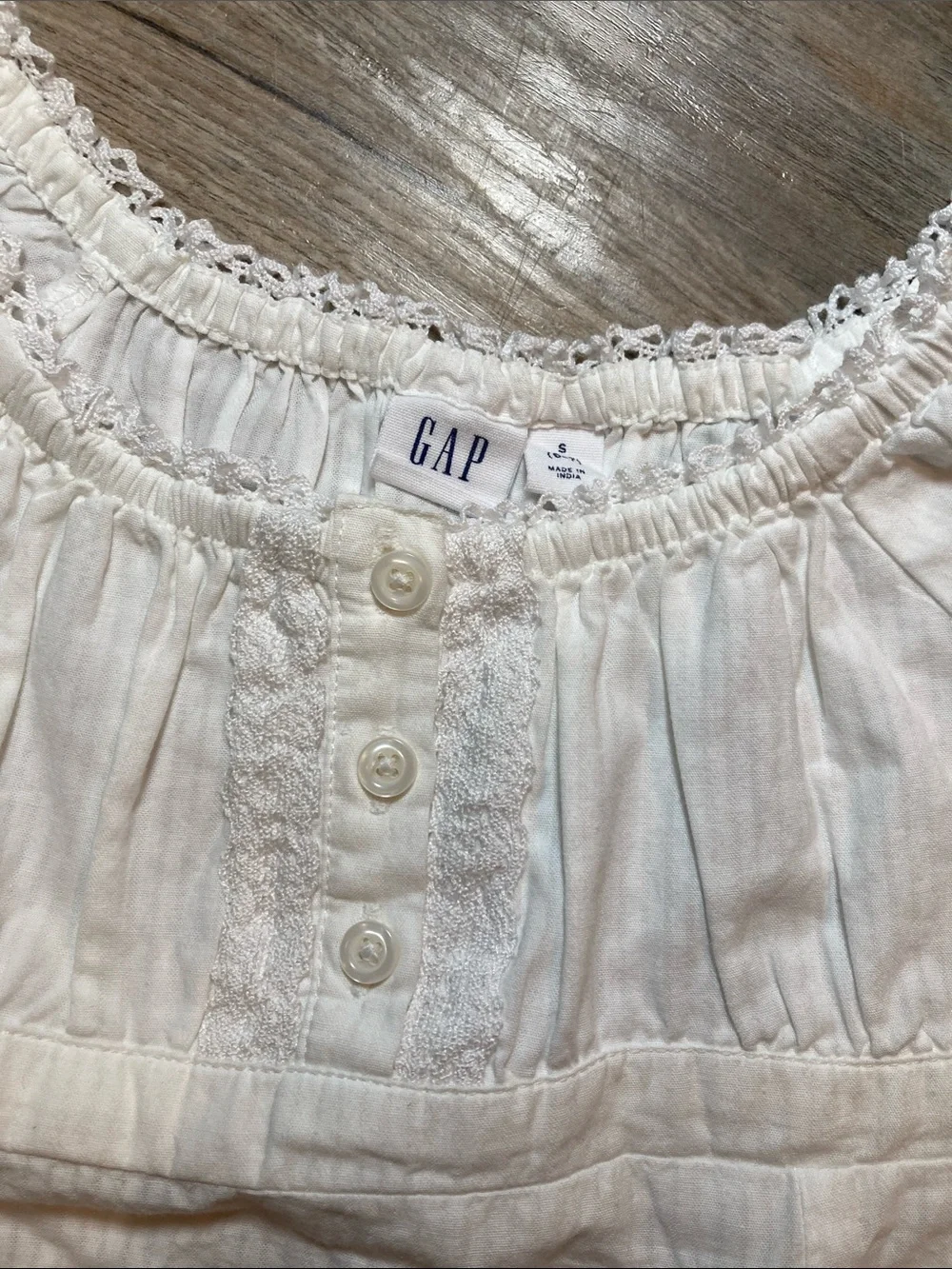 GAP Kids White Peasant-Style Cotton Blouse